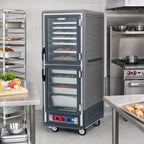 Thumbnail image #2 for Metro C5 Insulation Armour C539-CLDC-L-GY Mobile Heated Holding & Proofing Cabinet, Full Height, Dutch Clear Doors, 35 Full-Size Pan Capacity