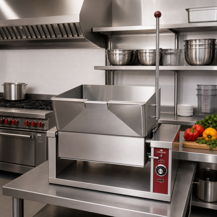 Product image #2 for Crown GCTS-16 Countertop Gas Tilting Skillet, 16 Gallon