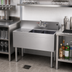Thumbnail image #2 for Glastender Two-Compartment Stainless Steel Underbar Sink Unit with Left Drainboard, 36 x 19 Inches
