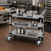 Thumbnail image #2 for Quantum 3-Shelf Solid Stainless Steel Utility Cart, 36