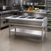 Thumbnail image #2 for Eagle Group Sealed Well Electric Hot Food Table with 4 Wells, Open Shelf Base, 120V