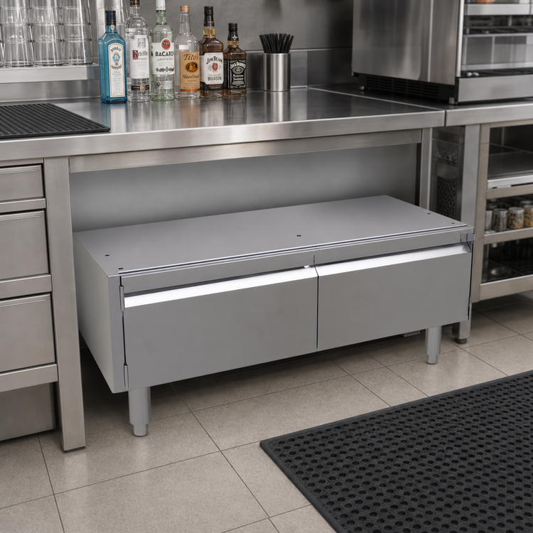 Product image #2 for Glastender ACB-38 Stainless Steel Underbar Add-On Cabinet Base with Two Hinged Doors, 38 x 24 x 16 Inches