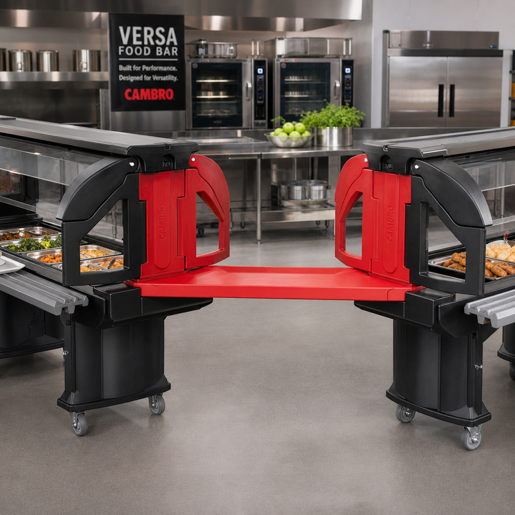 Product image #3 for Cambro Versa Food Bar Straight Connector for Versa Cart to Standard-Height Food Bar or Work Table, Hot Red