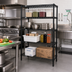 Thumbnail image #2 for Quantum 36 x 36 x 54 Inch Stationary Black Epoxy Antimicrobial Wire Shelving Starter Kit
