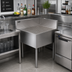 Thumbnail image #2 for Krowne Royal Series Freestanding Underbar Corner Drainboard with Left End Return, 24 x 24 Inches