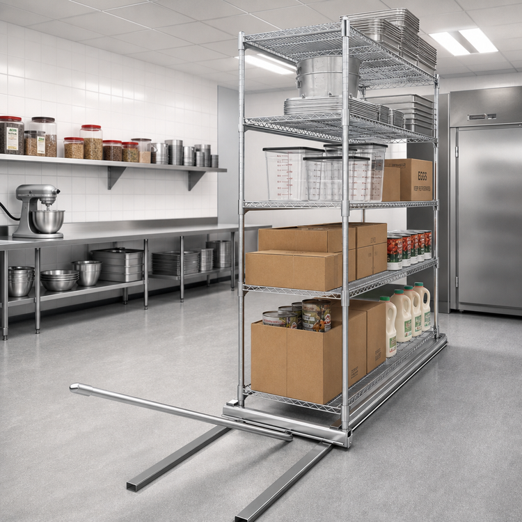 Product image #2 for Eagle Floor-Trak Single-Deep High-Density Storage Floor Track Kit for Wire Shelving, 10 Ft.