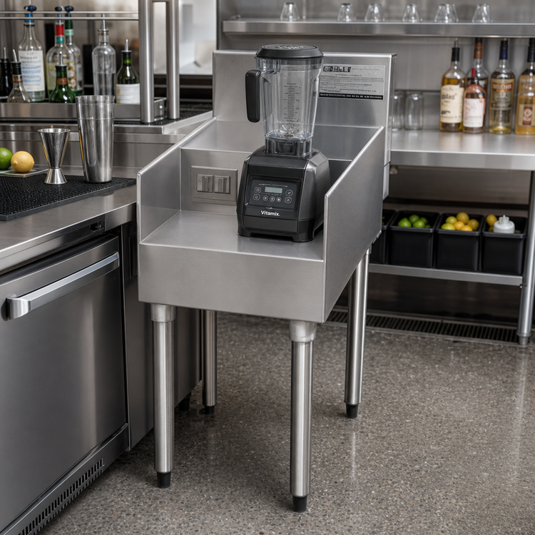 Product image #2 for Eagle Group 1800 Series Underbar Single Step-Down Blender Station Add-On Unit, 12 Inch W x 19.5 Inch D