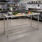 Thumbnail image #2 for Eagle Group BlendPort® BPT-3084STB Stainless Steel Work Table, Open Base, 84 x 30 in., 430 Stainless Top, Adjustable Feet