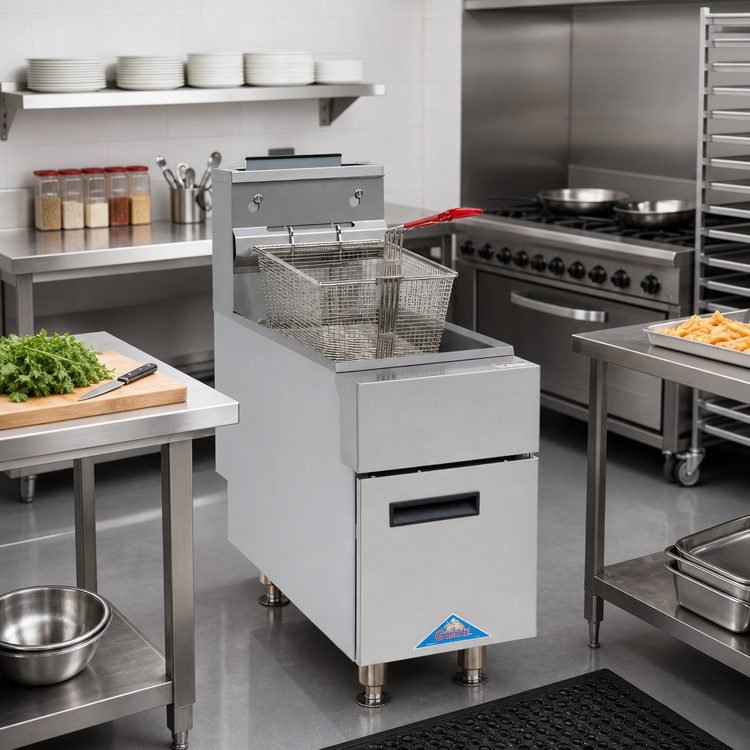 Product image #2 for Comstock-Castle Castle Series Countertop Propane Gas Fryer, 25 lb. Capacity, Stainless Steel Fry Pot