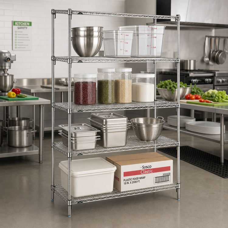 Product image #2 for Metro Super Erecta 48"W x 24"D x 63"H 4-Shelf Chrome-Plated Wire Shelving Starter Unit