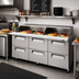 Thumbnail image #2 for Turbo Air Super Deluxe Refrigerated 3-Section Sandwich/Salad Mega Top Prep Table with 6 Drawers and Slide-Back Lid