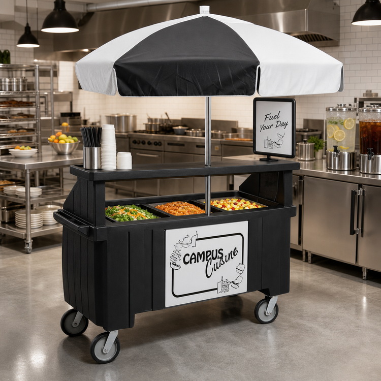 Product image #3 for Cambro Camcruiser Vending Cart with 3 Countertop Wells and 72-Inch Umbrella