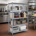 Thumbnail image #2 for Steel Works Stainless Heavy Duty 4-Tier Wire Shelving Unit, 14 x 36 Inches, 800 lb. Capacity, Chrome Finish