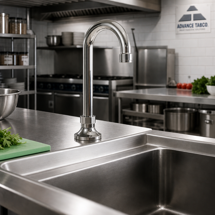 Product image #2 for Advance Tabco 3-1/2 Inch Swivel Gooseneck Deck Mount Faucet Spout