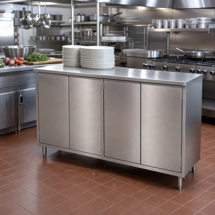 Product image #2 for Eagle Group Spec-Master 84-Inch Wide Stainless Steel Plate Cabinet with 4 Hinged Doors