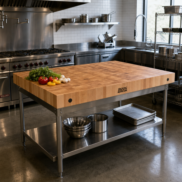 Product image #2 for John Boos Boos Block 48" x 38" End Grain Maple Island Countertop with Cream Finish