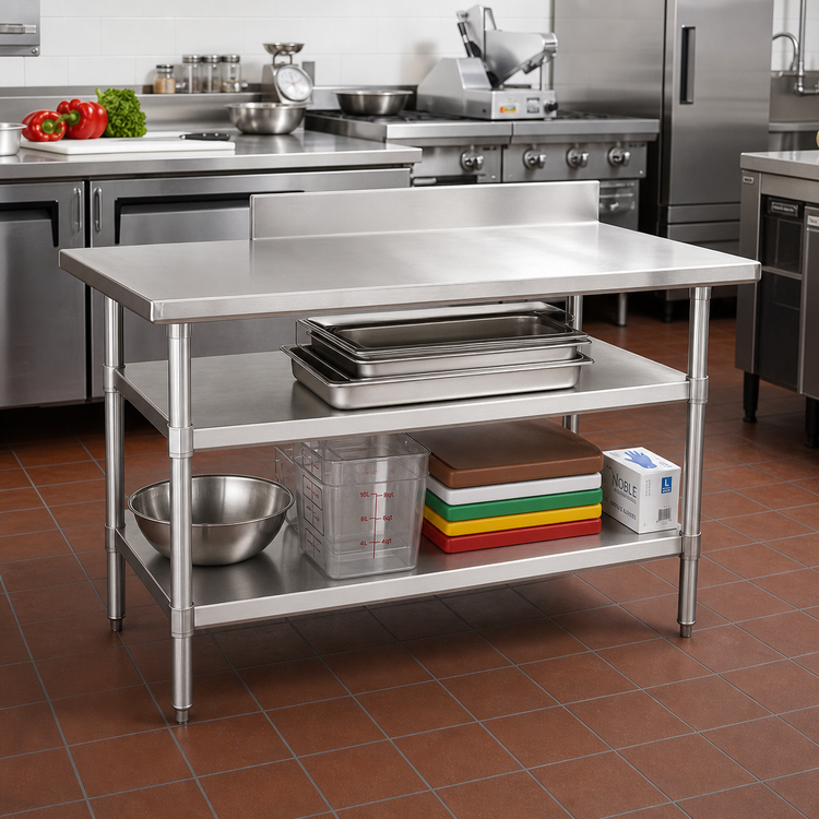 Product image #2 for Eagle Group Adjustable Stainless Steel Work Table Undershelf, 30 x 24 Inches