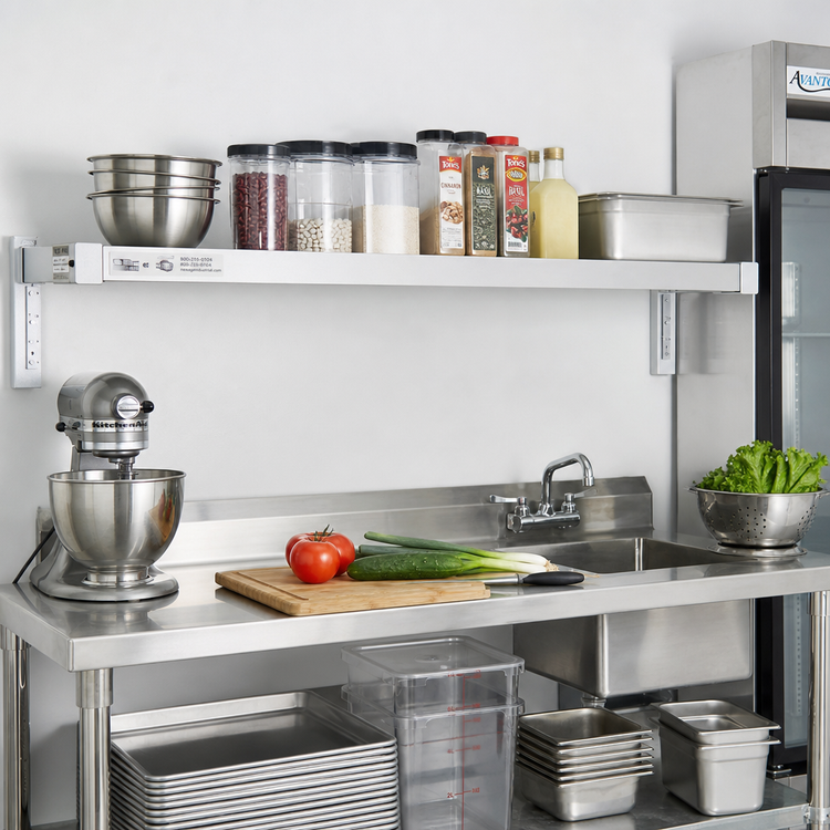 Product image #3 for New Age Heavy-Duty Adjustable Wall Shelf, 18 x 60 Inches, Aluminum
