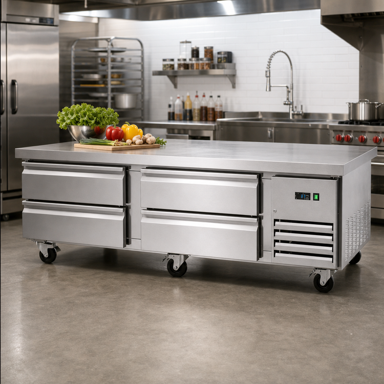 Product image #2 for Arctic Air 74-Inch Refrigerated Chef Base with 4 Drawers and Stainless Steel Top