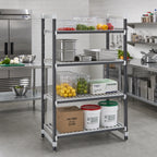 Thumbnail image #2 for Cambro Camshelving® Elements EXU245472V4480 4-Tier Vented Polymer Shelving Starter Unit, Stationary, 24" x 54" x 72", 800 lb/Shelf, Gray