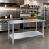 Thumbnail image #2 for Advance Tabco MG-247 84 x 24 Inch 16 Gauge 304 Stainless Steel Work Table with Galvanized Undershelf