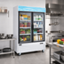 Thumbnail image #2 for Two-Section Reach-In Glass Door Merchandiser Refrigerator, 45 Cu. Ft., Bottom-Mount Self-Contained, White