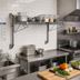 Thumbnail image #2 for Quantum Post Wall-Mount Cantilever Single Shelf Wire Shelving Unit, 54 x 24 Inch, Gray Epoxy Antimicrobial Finish