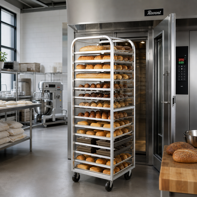 Product image #2 for Adamatic/Revent C-Style Roll-In Oven Rack, 12 Full-Size Pan Capacity, Single-Side Load