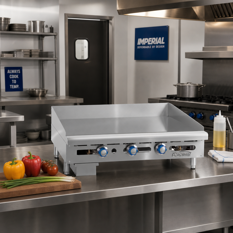 Product image #2 for Imperial ITG-36 36-Inch Countertop Gas Griddle with Thermostatic Controls, 1-Inch Smooth Steel Plate