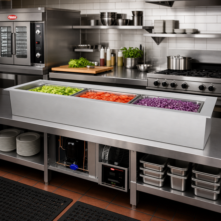 Product image #2 for Hatco CWBP-S3 Drop-In Refrigerated Slim Well, Self-Contained, 3 Full-Size Pans