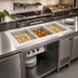 Thumbnail image #2 for Vollrath Short-Sided 3-Pan Marine-Grade Drop-In Hot Well with Thermostatic Controls and Manifold Drain