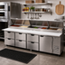 Thumbnail image #2 for Beverage Air DPD119HC-6 119-Inch Pizza Top Refrigerated Prep Table with 6 Drawers and 1 Door