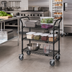 Thumbnail image #2 for Quantum 36 x 24 x 37-1/2 in. Black Epoxy Antimicrobial 3-Shelf Wire Utility Cart