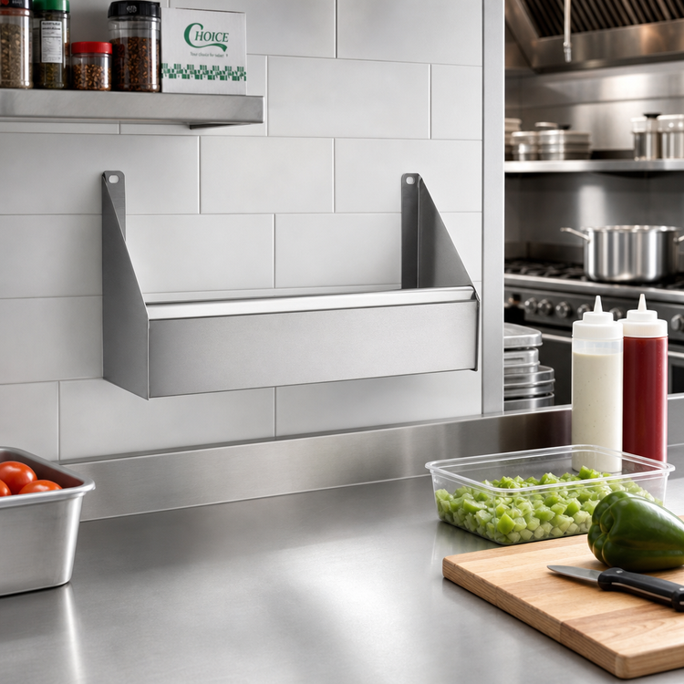 Product image #2 for CHOICE 17-Inch Single Stainless Steel Speed Rail with Keyhole Mounting
