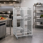 Thumbnail image #2 for Channel Manufacturing 423A3 Double-Section Aluminum Cafeteria Tray Rack, 10-Tray, 18 x 26-Inch, 5-Inch Spacing, 36-Inch High