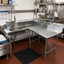 Thumbnail image #2 for Advance Tabco Korner L-Shaped Right-Hand Soil Dishtable with Pre-Rinse Sink, 107-Inch, 14 Gauge 304 Stainless Steel