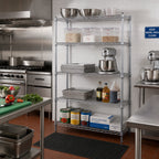 Thumbnail image #2 for Quantum WR74-2460C-5 60"W x 24"D x 74"H Chrome Stationary Wire Shelving Starter Kit with 5 Shelves