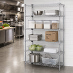 Thumbnail image #2 for Quantum WR74-3048C-5 Chrome Wire Shelving Starter Unit, 48"W x 30"D x 74"H, 5-Shelf Stationary, 600-800 lb. Capacity