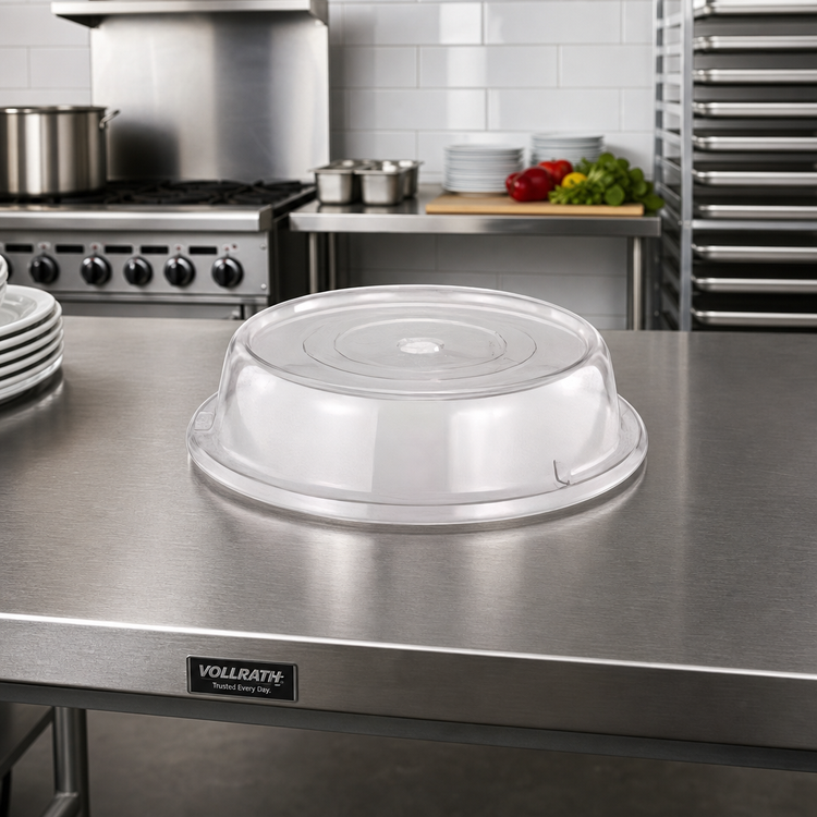 Product image #2 for Vollrath Safe-Stack® Clear Polycarbonate Round Plate Cover for 12-Inch Plates