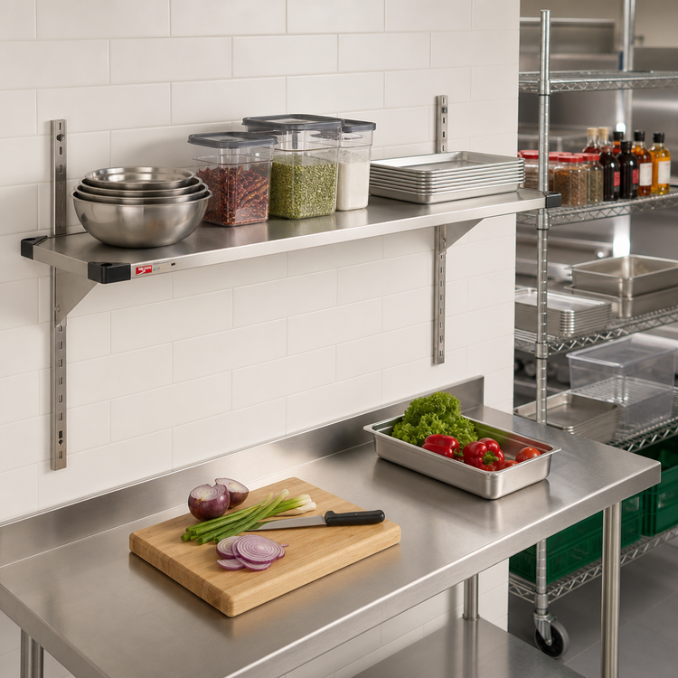 Product image #2 for Metro Super Erecta 60 x 14 Inch Solid 304 Stainless Steel Shelf with Raised Ship's Edge