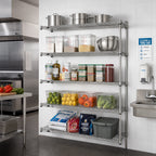 Thumbnail image #2 for Metro Super Erecta 5AN567BR Add-On Wire Shelving Unit, 60"W x 24"D x 74"H, 5 Shelves, Bright Plated Finish