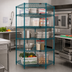 Thumbnail image #2 for Quantum 36 Inch x 18 Inch Stationary Wire Shelving Starter Kit with 5 Shelves, Green Epoxy Antimicrobial Finish