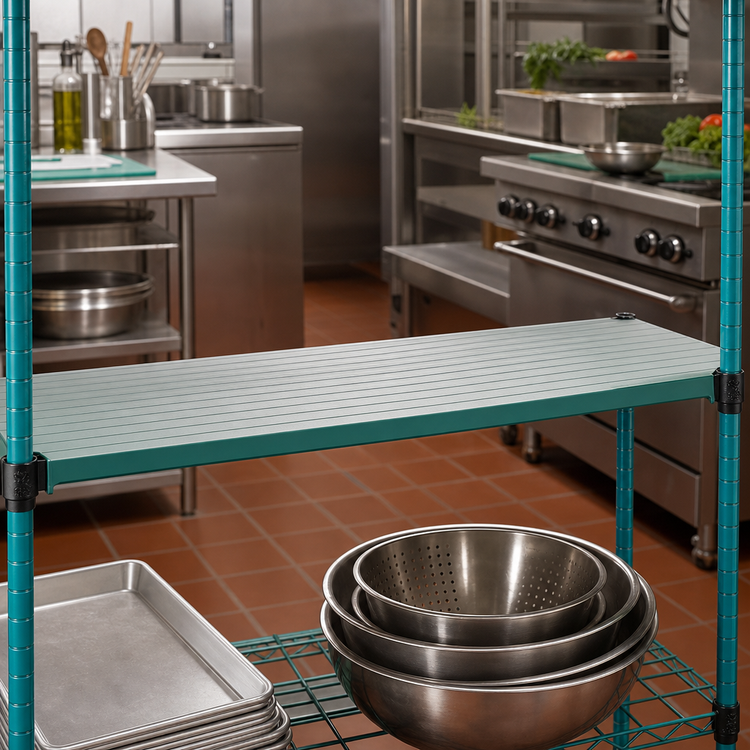 Product image #2 for Eagle Group QuadPlus 72"W x 21"D Solid Polymer Shelf Mat with MicroGard Antimicrobial Protection