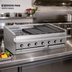 Thumbnail image #2 for Bakers Pride Dante Series 60-Inch Low-Profile Countertop Gas Radiant Charbroiler with Glo-Stones and 6-Inch Service Shelf