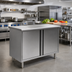Thumbnail image #2 for Spec-Master Enclosed Base Work Table with Hinged Doors, 84 x 24 Inches, 14-Gauge 304 Stainless Steel Top