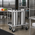 Thumbnail image #2 for Dinex Mobile Unheated Stainless Steel Plate Dispenser with 2 Self-Elevating Tubes