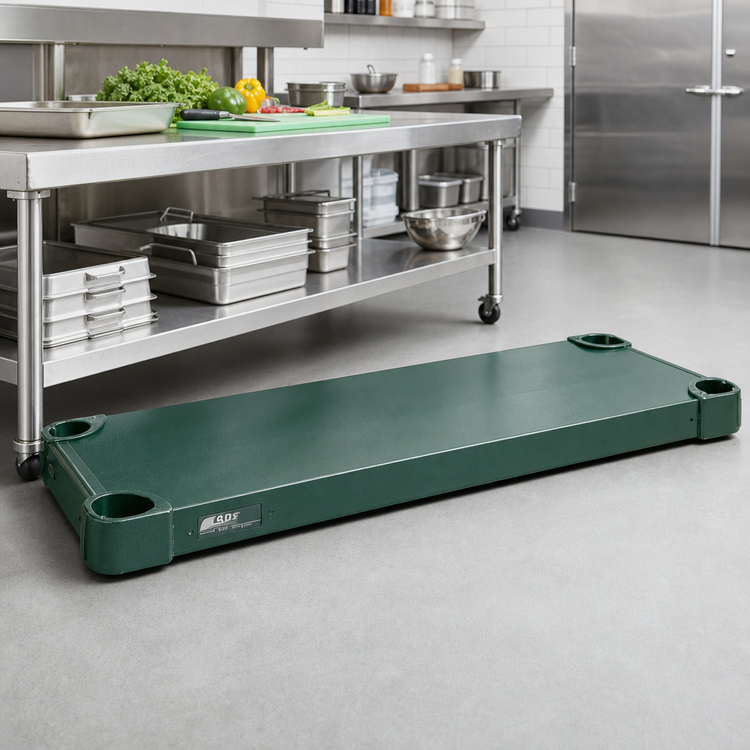 Product image #2 for Quik-Set 60-Inch x 18-Inch Solid Shelf with Marine Edge, 1000 lb. Capacity, Green Epoxy Finish