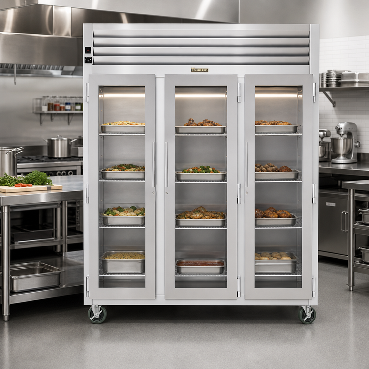 Product image #2 for Traulsen Spec-Line Three-Section Reach-In Heated Holding Cabinet with Full-Height Glass Doors, Standard Depth, Stainless Steel