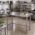 Thumbnail image #2 for Advance Tabco 84-Inch x 36-Inch 16 Gauge 304 Stainless Steel Open Base Work Table with 1-1/2-Inch Rear Up-Turn