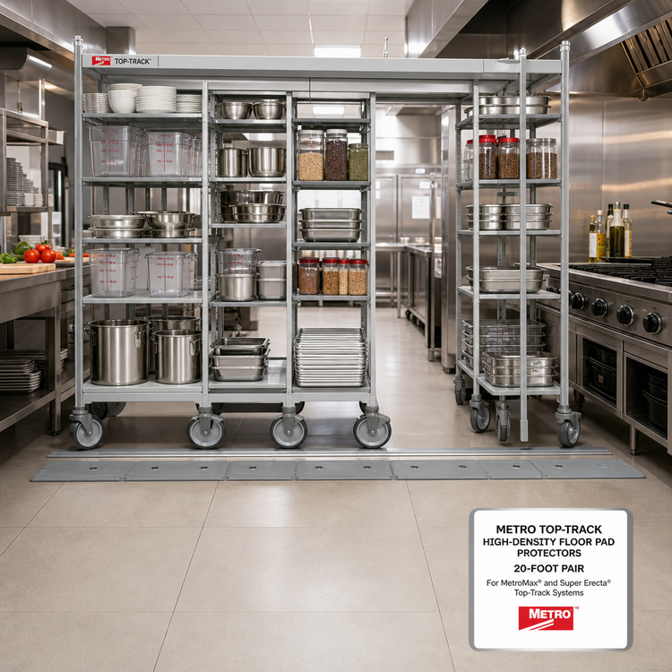 Product image #2 for Metro TOP-TRACK High-Density Floor Pad Protectors, 20-Foot Pair for MetroMax and Super Erecta Top-Track Systems